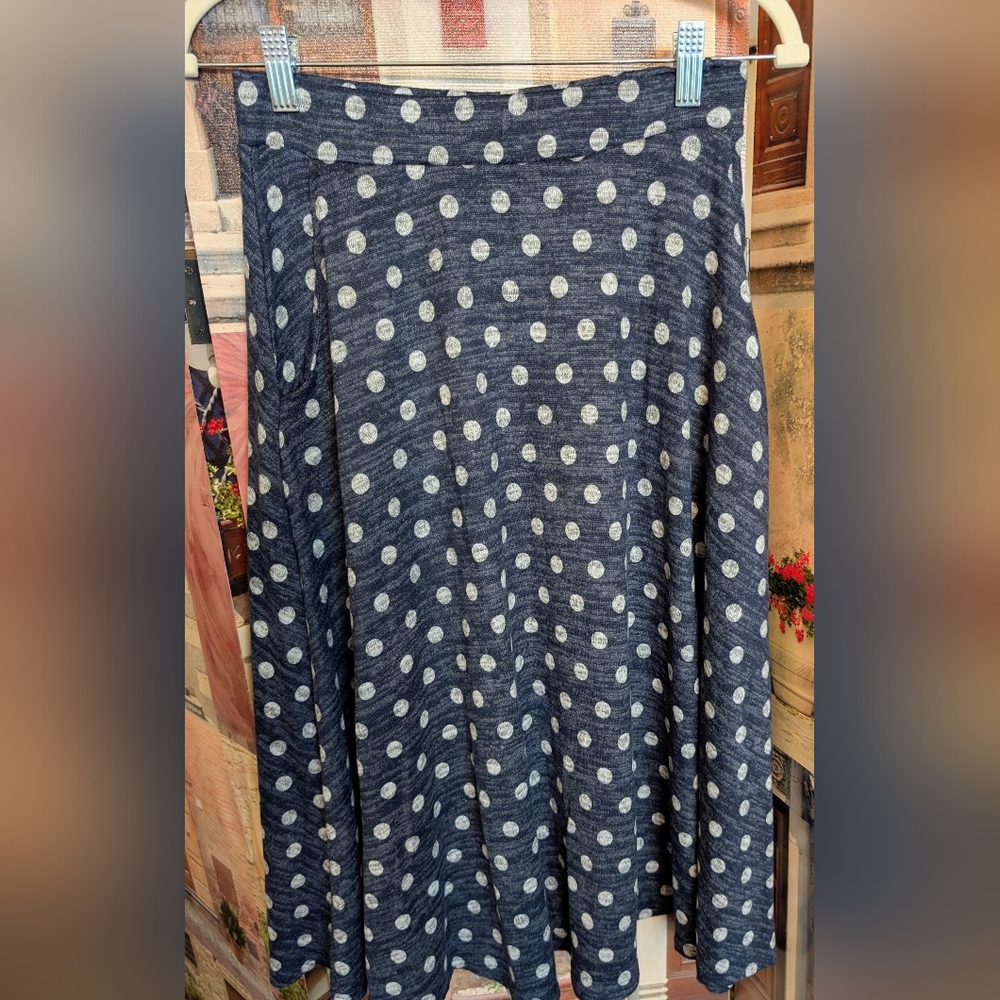 Navy Polka Dot Skirt NWOT